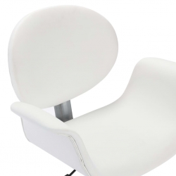 Obrotowe krzesła stołowe, 4 szt., białe, sztuczna skóra