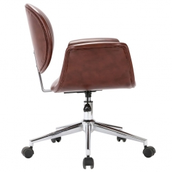 Obrotowe krzesła stołowe, 4 szt., brązowe, sztuczna skóra