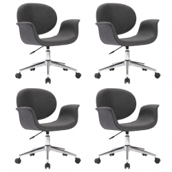 Obrotowe krzesła stołowe, 4 szt., szare, obite tkaniną
