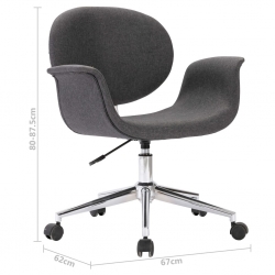 Obrotowe krzesła stołowe, 4 szt., szare, obite tkaniną
