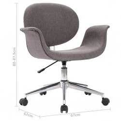 Obrotowe krzesła stołowe, 2 szt., szare, obite tkaniną