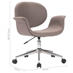 Obrotowe krzesła stołowe, 2 szt., taupe, obite tkaniną