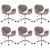 Obrotowe krzesła stołowe, 6 szt., taupe, obite tkaniną