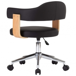Obrotowe krzesła stołowe, 2 szt., czarne, sztuczna skóra