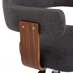 Obrotowe krzesła stołowe, 6 szt., szare, gięte drewno i tkanina
