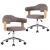Obrotowe krzesła stołowe, 2 szt., taupe, gięte drewno i tkanina