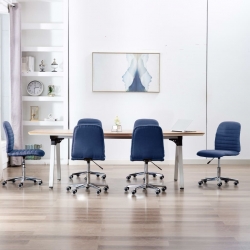 Krzesła stołowe, 6 szt., niebieskie, tapicerowane tkaniną