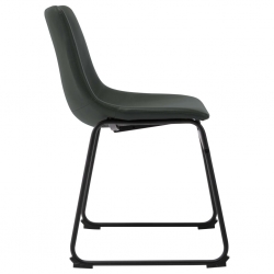 Krzesła stołowe, 4 szt., szare, sztuczna skóra