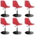 Obrotowe krzesła stołowe, 6 szt., czerwone, PP