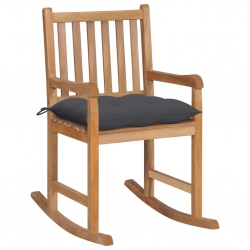 Fotel bujany z antracytową poduszką, lite drewno tekowe