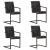 Krzesła stołowe, wspornikowe, 4 szt., czarne, skóra naturalna
