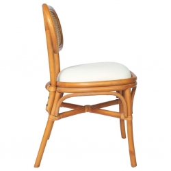 Krzesła stołowe, 4 szt., jasnobrązowe, lniane