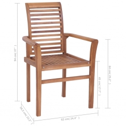 Krzesła sztaplowane, 6 szt., lite drewno tekowe