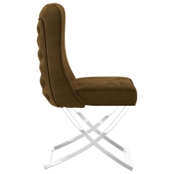 Krzesła stołowe, 6 szt., brązowe, 53x52x98 cm, aksamitne