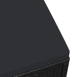 Podnóżek ogrodowy z poduszką, czarny, rattan PE