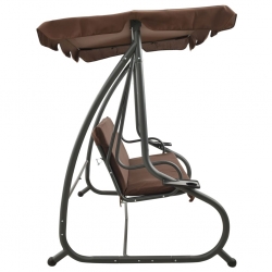 Huśtawka ogrodowa z baldachimem, kawowa