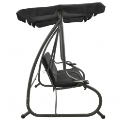 Huśtawka ogrodowa z baldachimem, antracytowa