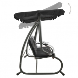 Huśtawka ogrodowa z baldachimem, antracytowa