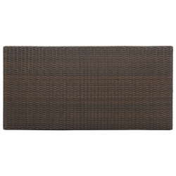 Stolik barowy z półką, brązowy, 120x60x110 cm, polirattan