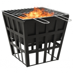 Palenisko i grill 2-w-1, 34 x 34 x 48 cm, stal