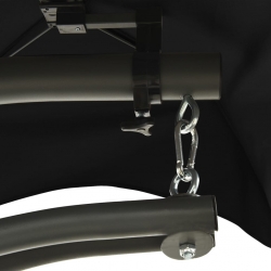 Ogrodowa huśtawka, czarno-szara, 190x90x200 cm, tkanina