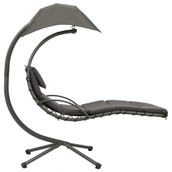 Ogrodowa huśtawka, szara, 190x90x200 cm, tkanina