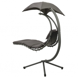 Ogrodowa huśtawka, szara, 190x90x200 cm, tkanina