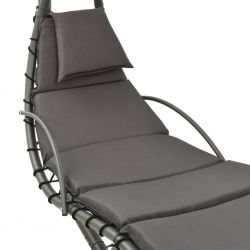 Ogrodowa huśtawka, szara, 190x90x200 cm, tkanina