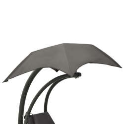 Ogrodowa huśtawka, szara, 190x90x200 cm, tkanina