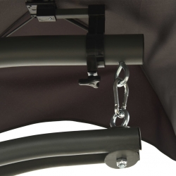 Ogrodowa huśtawka, szara, 190x90x200 cm, tkanina