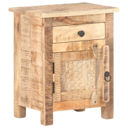 Szafka nocna, 40x30x50 cm, surowe drewno mango