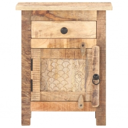 Szafka nocna, 40x30x50 cm, surowe drewno mango