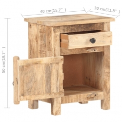 Szafka nocna, 40x30x50 cm, surowe drewno mango