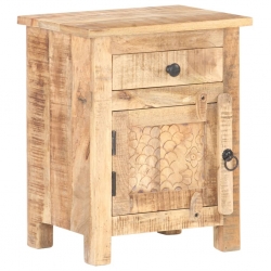 Szafka nocna, 40x30x50 cm, surowe drewno mango
