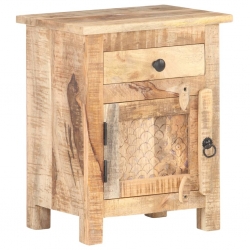 Szafka nocna, 40x30x50 cm, surowe drewno mango