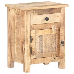 Szafka nocna, 40x30x50 cm, surowe drewno mango