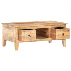 Stolik kawowy, 100x55x40 cm, surowe drewno mango