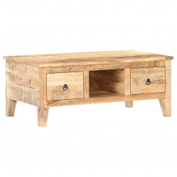 Stolik kawowy, 100x55x40 cm, surowe drewno mango