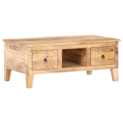 Stolik kawowy, 100x55x40 cm, surowe drewno mango