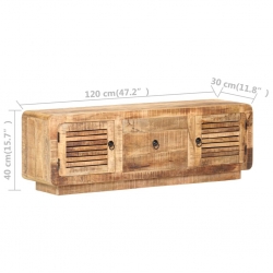 Szafka pod TV, 120x30x40 cm, surowe drewno mango