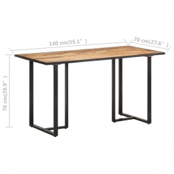 Stół jadalniany, 140 cm, surowe drewno mango