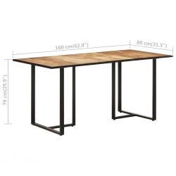 Stół jadalniany, 160 cm, surowe drewno mango