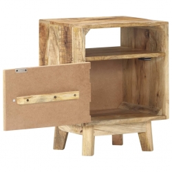 Stolik nocny, 40x30x50 cm, surowe drewno mango