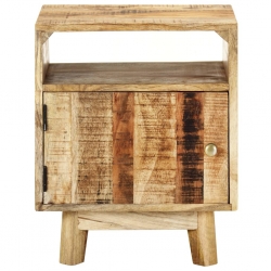 Stolik nocny, 40x30x50 cm, surowe drewno mango