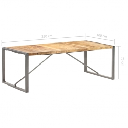 Stół jadalniany, 220x100x75 cm, surowe, lite drewno mango