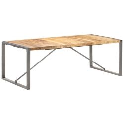 Stół jadalniany, 220x100x75 cm, surowe, lite drewno mango
