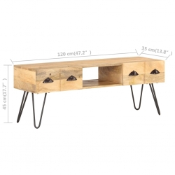Szafka pod TV, 120x35x45 cm, lite drewno mango
