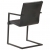 Krzesła stołowe, wspornikowe, 2 szt., czarne, skóra naturalna