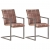 Krzesła stołowe, wspornikowe, 2 szt., brąz, skóra naturalna