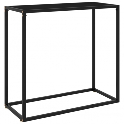 Stolik konsolowy, czarny, 80x35x75 cm, szkło hartowane